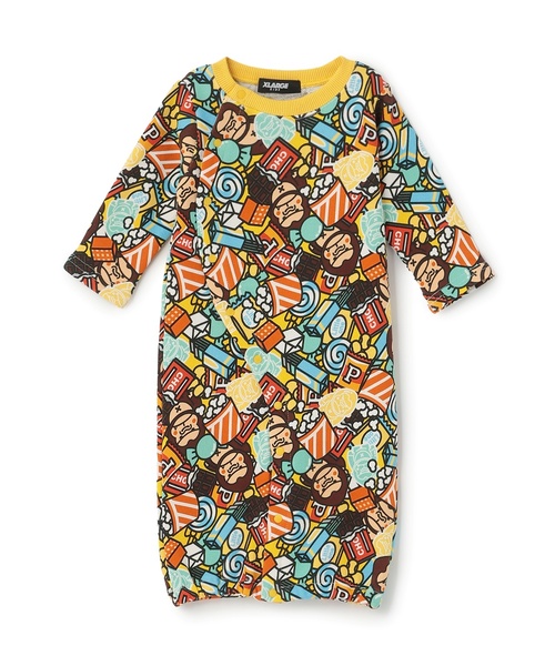 XLARGE KIDS（エクストララージキッズ）の「スナックファニーゴリラ2WAYオール（ロンパース・キッズ・レッド/イエロー・50-70cm）」の4枚目の写真