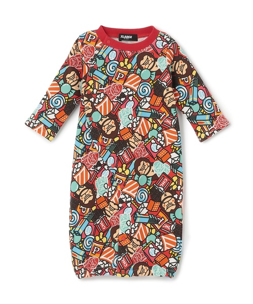 XLARGE KIDS（エクストララージキッズ）の「スナックファニーゴリラ2WAYオール（ロンパース・キッズ・レッド/イエロー・50-70cm）」の5枚目の写真