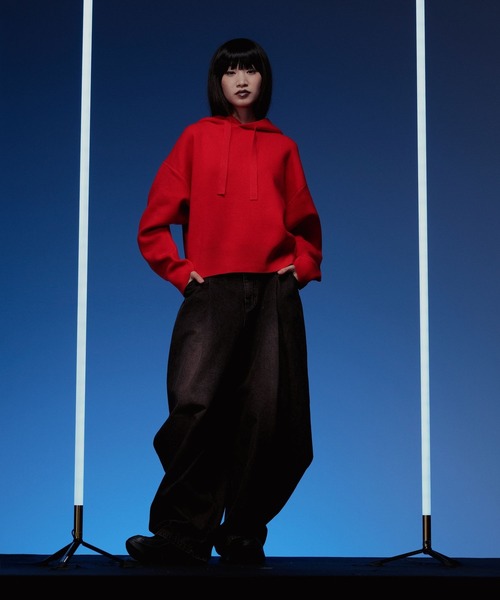 HEREIAM(ヘレイアム)の「【HEREIAM】ファインタッチフーディー(パーカー・レディース・チャコール/レッド/グレイッシュベージュ/アイボリー・FREE)」の5枚目の写真