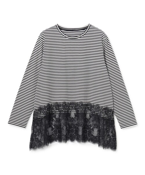 UNFILO(アンフィーロ)の「【一枚着でもインナーにも使える】レースコンビ カットソー(Tシャツ/カットソー・レディース・ブラック系1/ホワイト系/ブラック系・X-LARGE/XX-LARGE)」の22枚目の写真