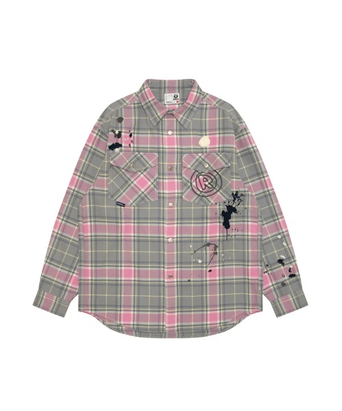 AAPE BY A BATHING APE(エーエイプバイアベイシングエイプ)の「AAPE LONG SLEEVE SHIRTS(シャツ/ブラウス・メンズ・イエロー系その他/ピンク系その他・LARGE/SMALL/MEDIUM/X-LARGE)」の1枚目の写真