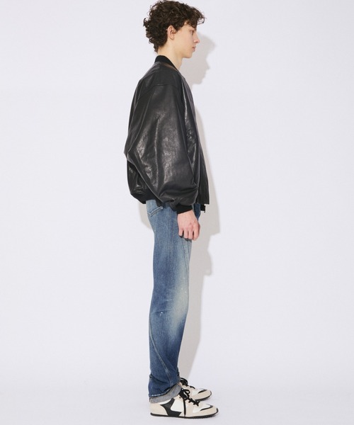 beautiful people(ビューティフルピープル)の「light lamb leather fan shape MA-1 blouson(MA-1・レディース・ブラック・36/38/40)」の7枚目の写真