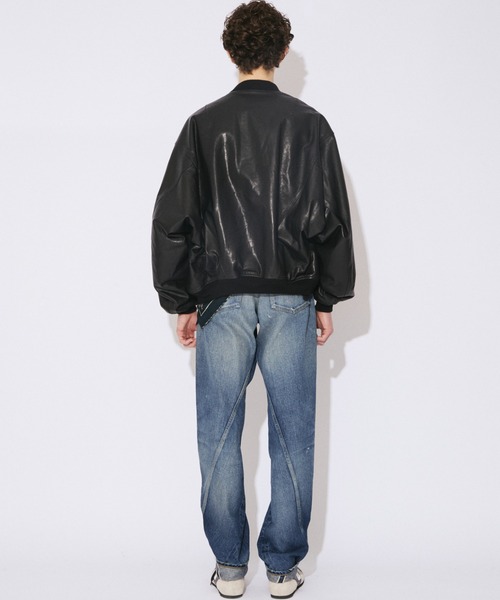 beautiful people(ビューティフルピープル)の「light lamb leather fan shape MA-1 blouson(MA-1・レディース・ブラック・36/38/40)」の8枚目の写真