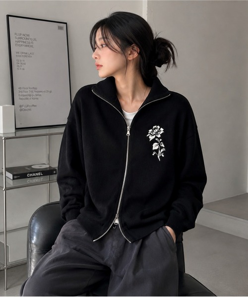 VIBGYOR(ヴィブジョー)の「【Bls】 【ZM】【Bling Leads】JQDドライバーズZIPニット(BL)(ニット/セーター・メンズ・ブラック/チャコールグレー・MEDIUM/LARGE)」の4枚目の写真