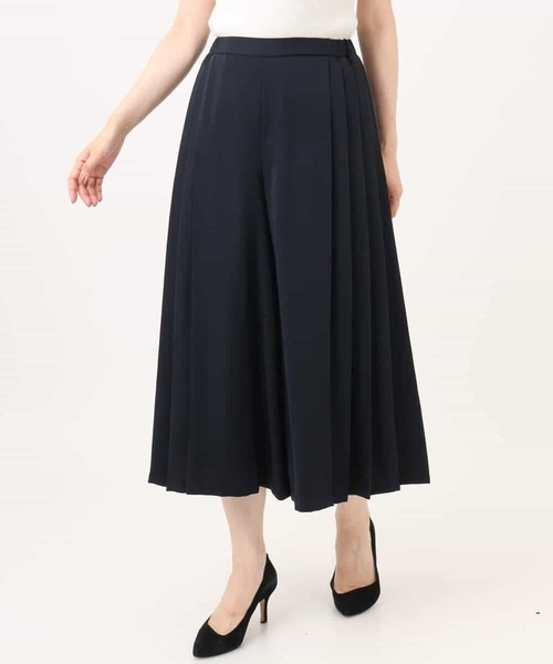 MK MICHEL KLEIN（エムケーミッシェルクラン）の「[撥水/洗える]サイドプリーツツイルワイドパンツ（スラックス・レディース・ネイビー/ブルー・38）」の19枚目の写真