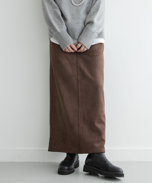 URBAN RESEARCH Sonny Label(アーバンリサーチサニーレーベル)の「ストレッチフェイクスエードスカート(スカート・レディース・キャメル/ブラウン・36/38)」の3枚目の写真