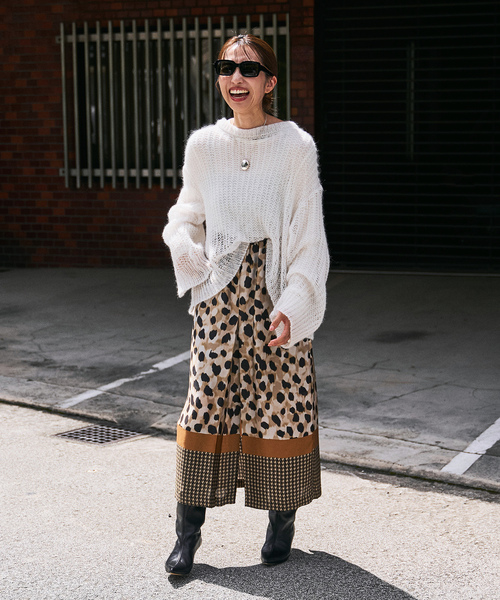 VERMEIL par iena(ヴェルメイユパーイエナ)の「Airy Silk Wool Blend ニット(ニット/セーター・レディース・ホワイト/レッド・FREE)」の3枚目の写真