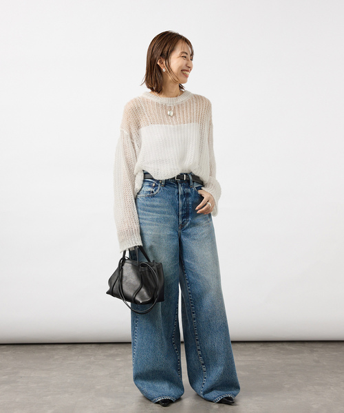 VERMEIL par iena(ヴェルメイユパーイエナ)の「Airy Silk Wool Blend ニット(ニット/セーター・レディース・ホワイト/レッド・FREE)」の10枚目の写真