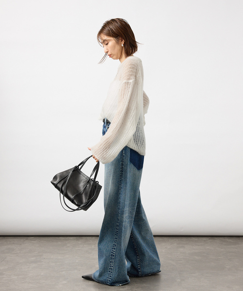 VERMEIL par iena(ヴェルメイユパーイエナ)の「Airy Silk Wool Blend ニット(ニット/セーター・レディース・ホワイト/レッド・FREE)」の11枚目の写真