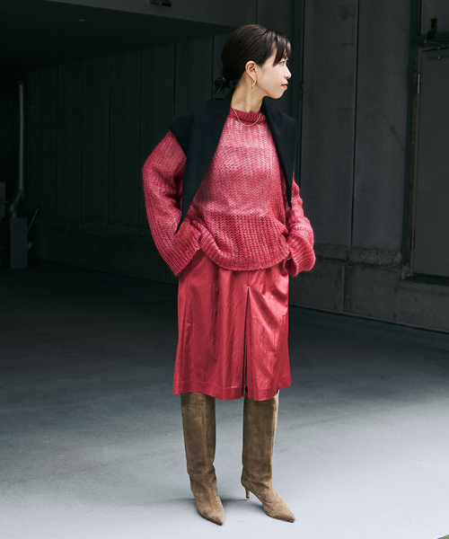 VERMEIL par iena(ヴェルメイユパーイエナ)の「Airy Silk Wool Blend ニット(ニット/セーター・レディース・ホワイト/レッド・FREE)」の15枚目の写真