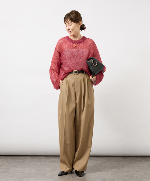 VERMEIL par iena(ヴェルメイユパーイエナ)の「Airy Silk Wool Blend ニット(ニット/セーター・レディース・ホワイト/レッド・FREE)」の20枚目の写真