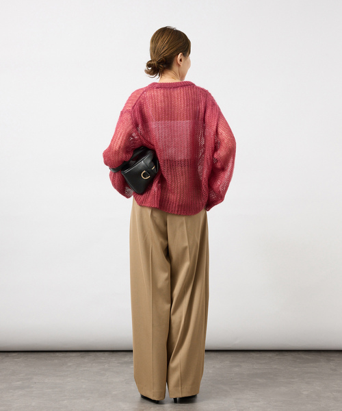 VERMEIL par iena(ヴェルメイユパーイエナ)の「Airy Silk Wool Blend ニット(ニット/セーター・レディース・ホワイト/レッド・FREE)」の21枚目の写真