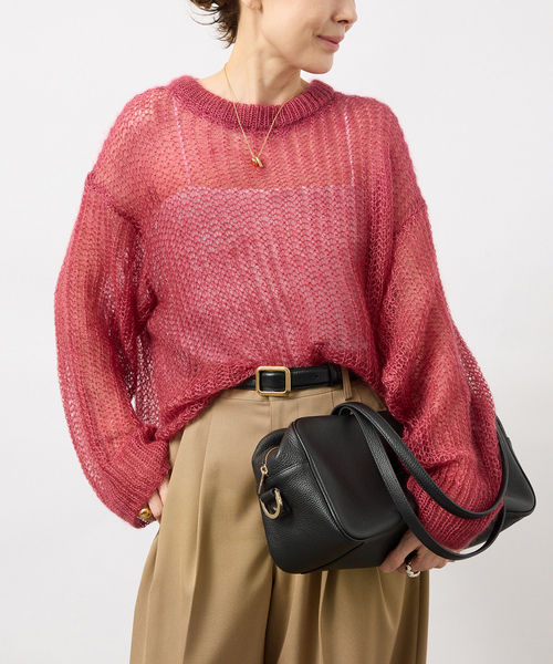 VERMEIL par iena(ヴェルメイユパーイエナ)の「Airy Silk Wool Blend ニット(ニット/セーター・レディース・ホワイト/レッド・FREE)」の22枚目の写真