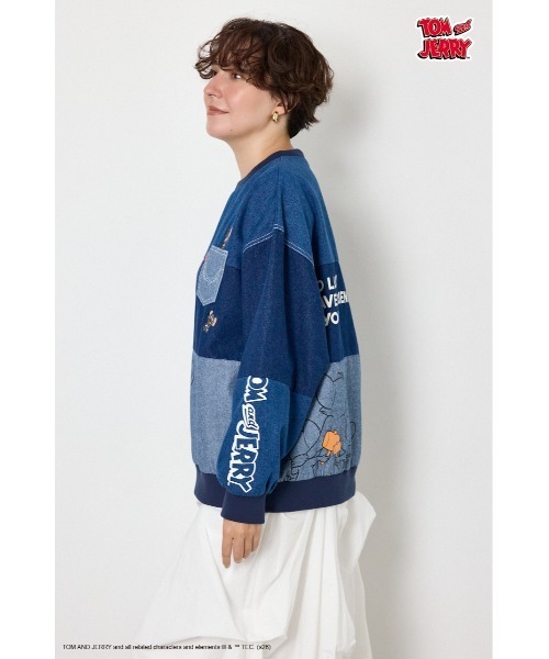 RODEO CROWNS WIDE BOWL(ロデオクラウンズワイドボウル)の「(TOM AND JERRY)カスタムデニムトップス(その他トップス・レディース・ブルー/ブラック・FREE)」の9枚目の写真