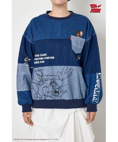 RODEO CROWNS WIDE BOWL(ロデオクラウンズワイドボウル)の「(TOM AND JERRY)カスタムデニムトップス(その他トップス・レディース・ブルー/ブラック・FREE)」の13枚目の写真