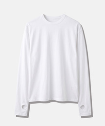 クロップド フィンガーホール ロングスリーブ Tシャツ ホワイト