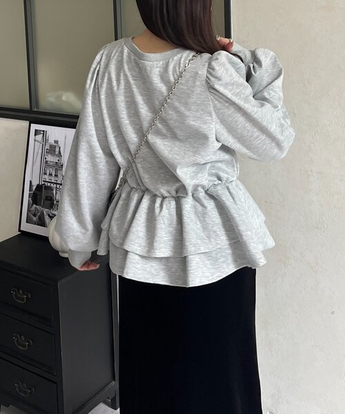 prose verse(プロズヴェール)の「Wフリルパフスリーブペプラムスウェット(スウェット・レディース・グレー/ブラック・MEDIUM/LARGE)」の19枚目の写真