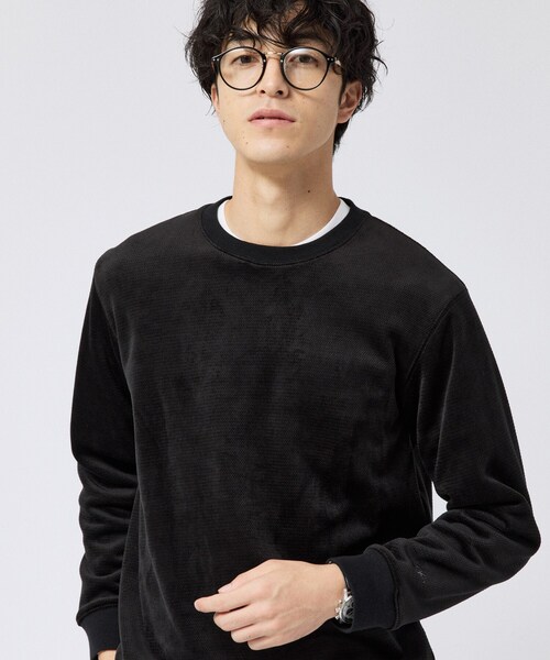 TAKEO KIKUCHI(タケオキクチ)の「マイクロパイル ボンディング プルオーバー(Tシャツ/カットソー・メンズ・ブラック/ネイビー・02/03/04)」の3枚目の写真