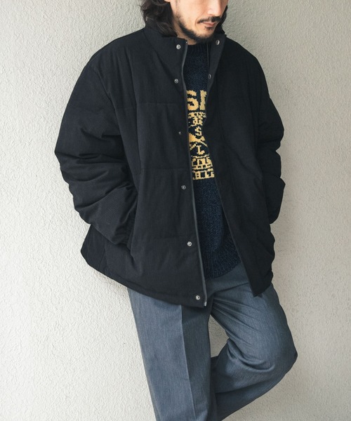 ITEMS URBANRESEARCH(アイテムズ アーバンリサーチ)の「コーデュロイ発熱中綿ハイネックジャケット(ダウンジャケット/コート・メンズ・ネイビー/ブラウン/ブラック・LARGE/MEDIUM)」の5枚目の写真