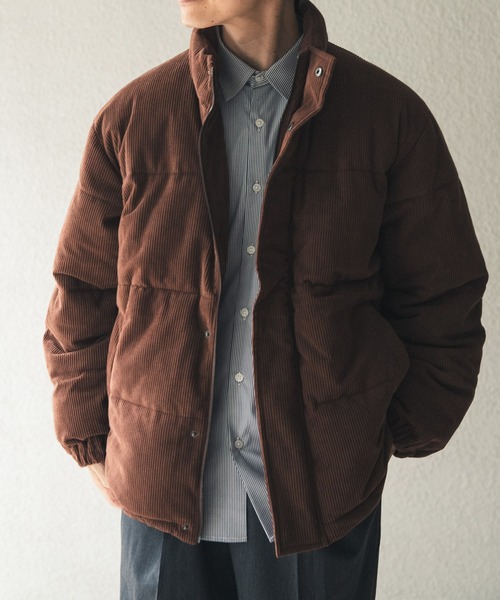 ITEMS URBANRESEARCH(アイテムズ アーバンリサーチ)の「コーデュロイ発熱中綿ハイネックジャケット(ダウンジャケット/コート・メンズ・ネイビー/ブラウン/ブラック・LARGE/MEDIUM)」の14枚目の写真