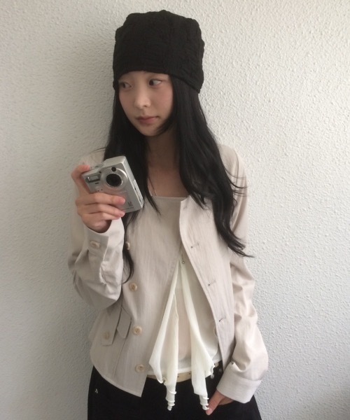 LAMPOON(ランプーン)の「サイドボタンジャケット(その他アウター・レディース・アイボリー/ブラック・FREE)」の8枚目の写真