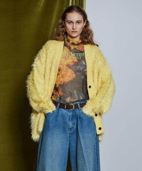 MAISON SPECIAL(メゾンスペシャル)の「【26WINTER PRE-ORDER】Wave Shaggy Knit Cardigan/ウェーブシャギーニットカーディガン(カーディガン/ボレロ・レディース・ブラック/レッド/イエロー/ブルー・FREE)」の3枚目の写真