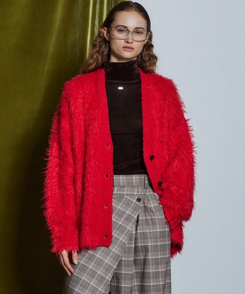 MAISON SPECIAL(メゾンスペシャル)の「【26WINTER PRE-ORDER】Wave Shaggy Knit Cardigan/ウェーブシャギーニットカーディガン(カーディガン/ボレロ・レディース・ブラック/レッド/イエロー/ブルー・FREE)」の5枚目の写真