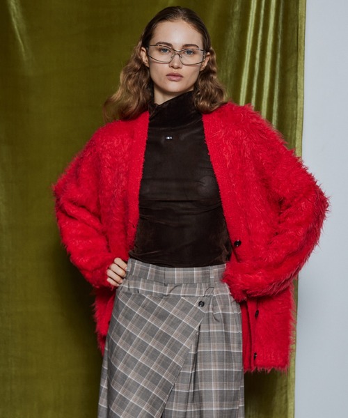 MAISON SPECIAL(メゾンスペシャル)の「【26WINTER PRE-ORDER】Wave Shaggy Knit Cardigan/ウェーブシャギーニットカーディガン(カーディガン/ボレロ・レディース・ブラック/レッド/イエロー/ブルー・FREE)」の9枚目の写真