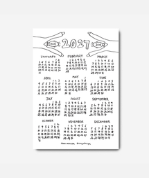 KONGJUDESIGNS（コンジュデザインズ）の「2027年 手書きカレンダー ポスター A4（ポスター/アート）」