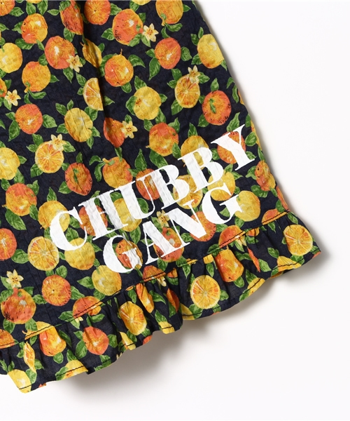 CHUBBYGANG（チャビーギャング）の「オレンジ柄　フリルショートパンツ（その他パンツ・キッズ・ネイビー/ホワイト・140/160/150）」の8枚目の写真