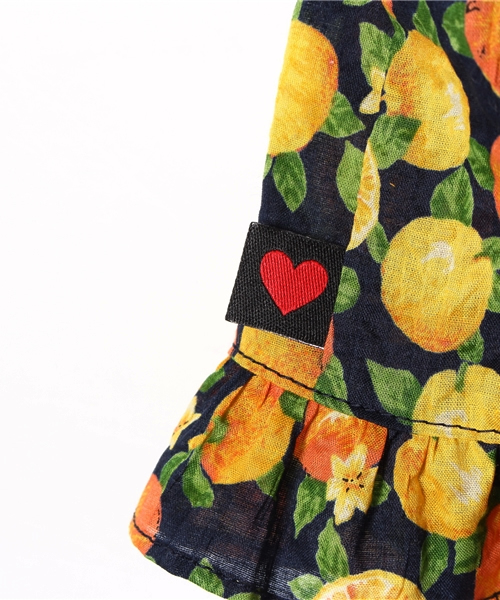 CHUBBYGANG（チャビーギャング）の「オレンジ柄　フリルショートパンツ（その他パンツ・キッズ・ネイビー/ホワイト・140/160/150）」の9枚目の写真