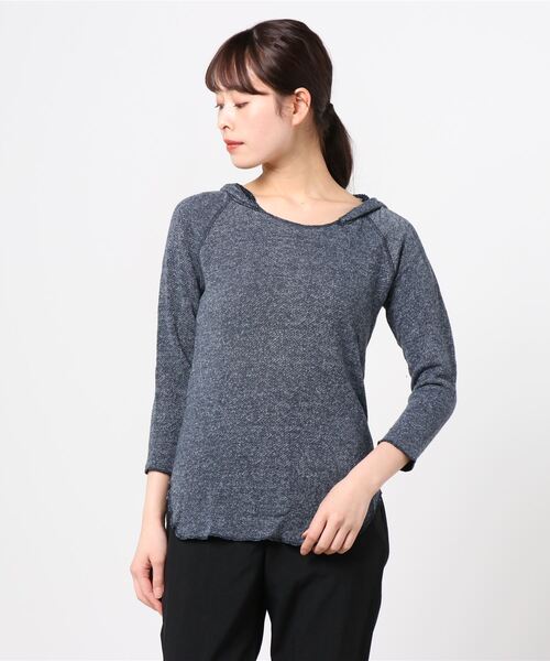 v::room(ヴィルーム)の「【V::ROOM 】ブイ ルーム/ melange gauze fleece 3/4 hooded pullover(パーカー・レディース・ネイビー/オリーブ/ピンク・XX-SMALL/X-SMALL)」の2枚目の写真