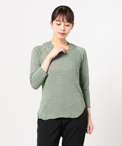 パーカー 「V::ROOM 」ブイ ルーム/ melange gauze fleece 3/4 hooded pullover レディース UNISEX ケミカルハイネックパーカー – BUNNY APARTMENT