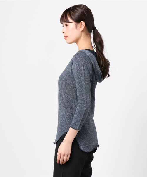 パーカー 「V::ROOM 」ブイ ルーム/ melange gauze fleece 3/4 hooded pullover レディース UNISEX ケミカルハイネックパーカー – BUNNY APARTMENT
