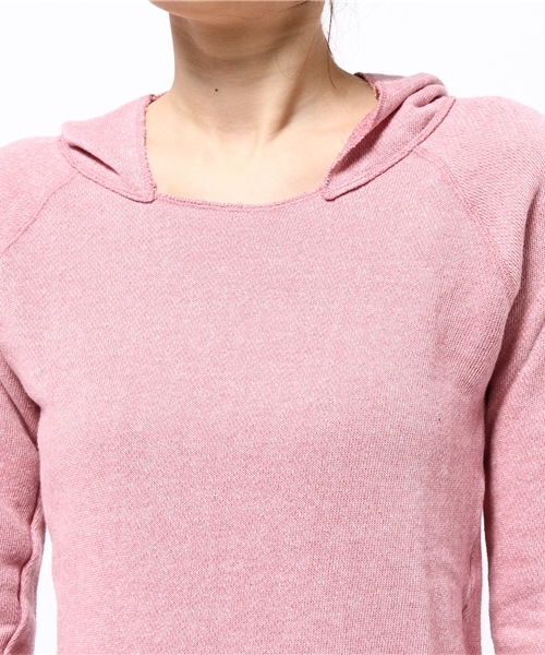 パーカー 「V::ROOM 」ブイ ルーム/ melange gauze fleece 3/4 hooded pullover レディース セール】【V::ROOM 】ブイ ルーム/ melange gauze fleece 3/4