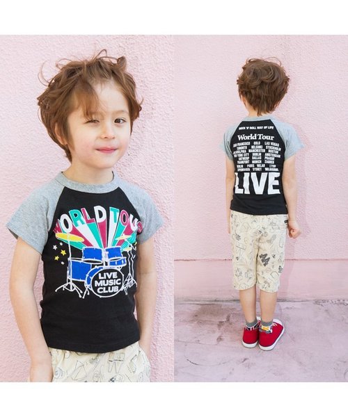 BREEZE(ブリーズ)の「ネット限定バンドTシャツ(Tシャツ/カットソー・キッズ・キナリ/レッド/ブラック・95/120/140/90/80/100/110/130)」の4枚目の写真