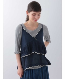 Palmera メッシュ　ティアードニットキャミソール
