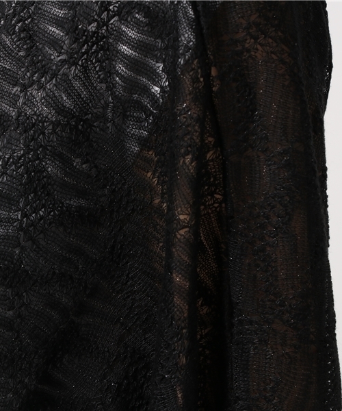 VENCEEXCHANGE（ヴァンスエクスチェンジ）の「透かし編みポンチョカーデ       （カーディガン/ボレロ・レディース・ホワイト/ブラック/クリアイエロー/ダークグリーン・MEDIUM）」の11枚目の写真