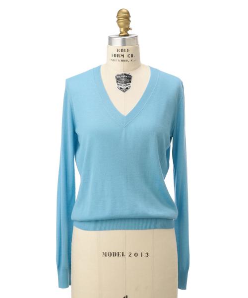 DRAWER ドゥロワー7Gカシミヤ ロングスリーブニット