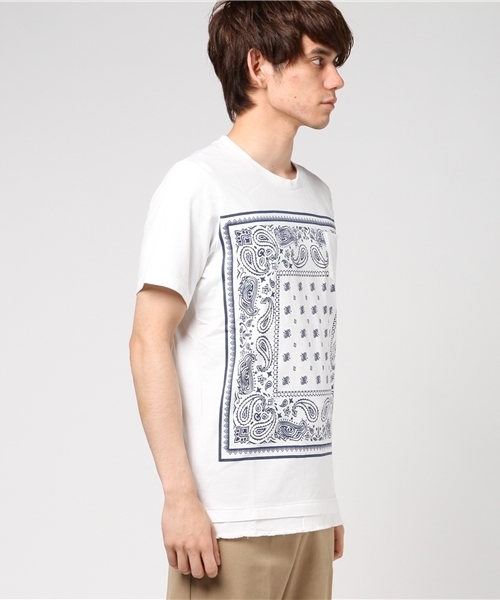 VENCEEXCHANGE(ヴァンスエクスチェンジ)の「インディゴペイズリープリントTシャツ (Tシャツ/カットソー・メンズ・ネイビー/オフホワイト/ブルー・MEDIUM/LARGE)」の6枚目の写真