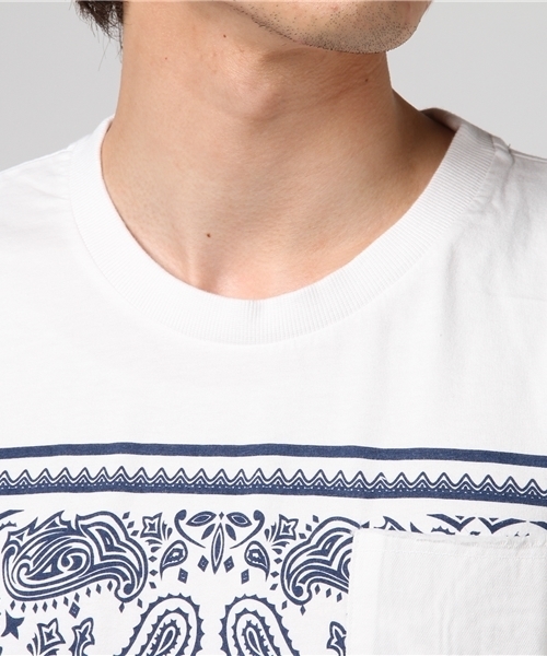 VENCEEXCHANGE(ヴァンスエクスチェンジ)の「インディゴペイズリープリントTシャツ (Tシャツ/カットソー・メンズ・ネイビー/オフホワイト/ブルー・MEDIUM/LARGE)」の8枚目の写真