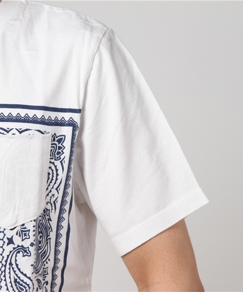 VENCEEXCHANGE(ヴァンスエクスチェンジ)の「インディゴペイズリープリントTシャツ (Tシャツ/カットソー・メンズ・ネイビー/オフホワイト/ブルー・MEDIUM/LARGE)」の9枚目の写真