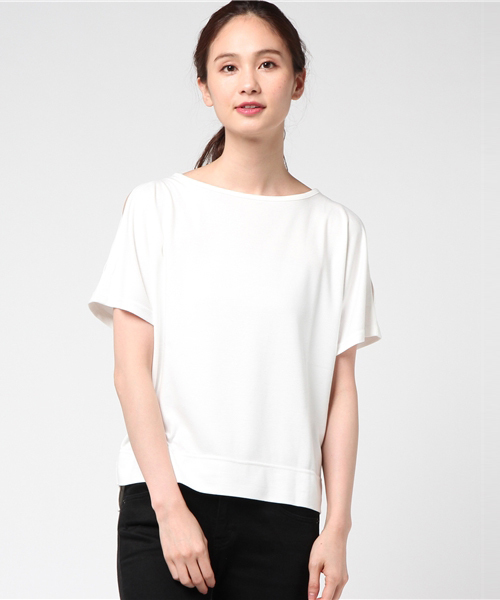 NATURAL BEAUTY BASIC(ナチュラルビューティーベーシック)の「スリットスリーブカットソー(Tシャツ/カットソー・レディース・ピンク系その他/ホワイト系その他/ブラウン・MEDIUM)」の11枚目の写真