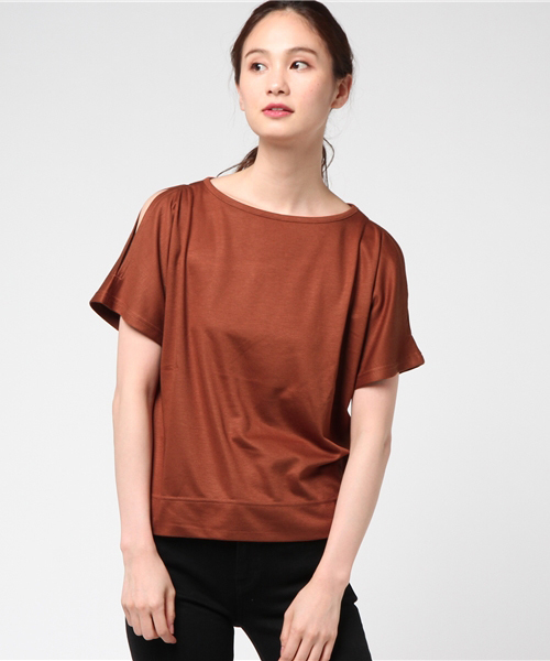 NATURAL BEAUTY BASIC(ナチュラルビューティーベーシック)の「スリットスリーブカットソー(Tシャツ/カットソー・レディース・ピンク系その他/ホワイト系その他/ブラウン・MEDIUM)」の12枚目の写真