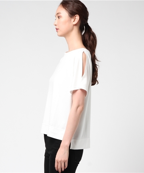 NATURAL BEAUTY BASIC(ナチュラルビューティーベーシック)の「スリットスリーブカットソー(Tシャツ/カットソー・レディース・ピンク系その他/ホワイト系その他/ブラウン・MEDIUM)」の5枚目の写真