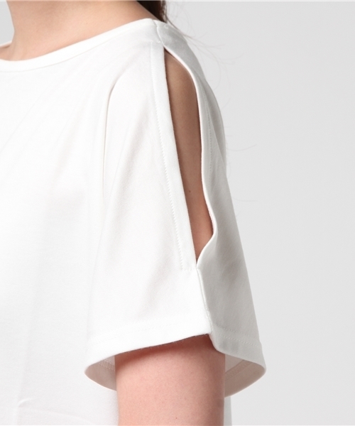 NATURAL BEAUTY BASIC(ナチュラルビューティーベーシック)の「スリットスリーブカットソー(Tシャツ/カットソー・レディース・ピンク系その他/ホワイト系その他/ブラウン・MEDIUM)」の8枚目の写真