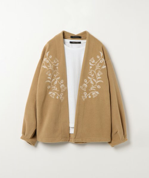 VENCEEXCHANGE(ヴァンスエクスチェンジ)の「リップルフリースアンサンブル(Tシャツ/カットソー・レディース・ライトグレー/ネイビー/ベージュ・MEDIUM)」の3枚目の写真