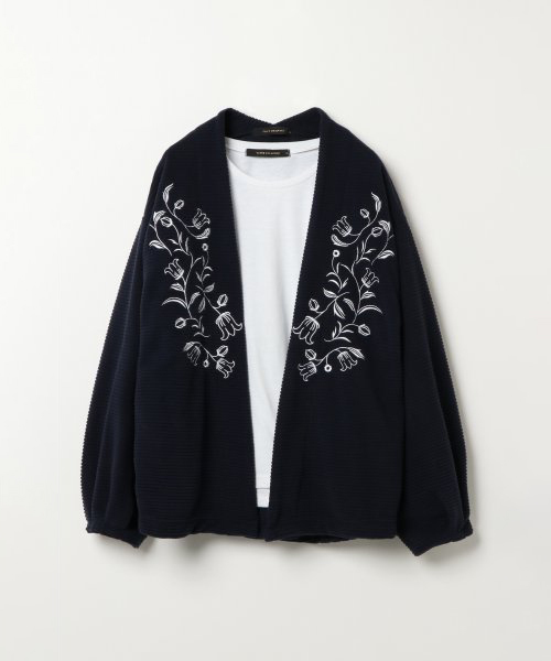 VENCEEXCHANGE(ヴァンスエクスチェンジ)の「リップルフリースアンサンブル(Tシャツ/カットソー・レディース・ライトグレー/ネイビー/ベージュ・MEDIUM)」の1枚目の写真