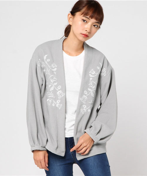 VENCEEXCHANGE(ヴァンスエクスチェンジ)の「リップルフリースアンサンブル(Tシャツ/カットソー・レディース・ライトグレー/ネイビー/ベージュ・MEDIUM)」の14枚目の写真