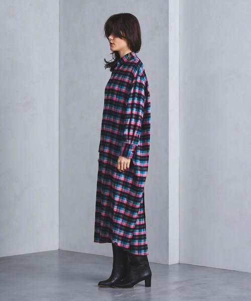 UNITED ARROWS（ユナイテッドアローズ）の「＜beautiful people（ビューティフルピープル)＞チェック シャツワンピース◆（シャツワンピース・レディース・ターコイズブルー・34）」の4枚目の写真
